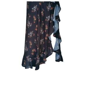 NEW SOAH women's flora asymmetrical cover up skirt in midnight rose